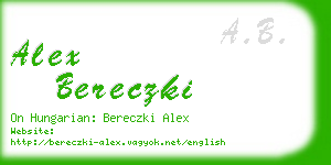 alex bereczki business card